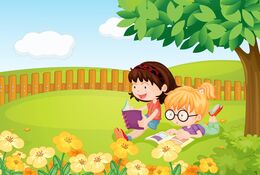 Børn læser bøger